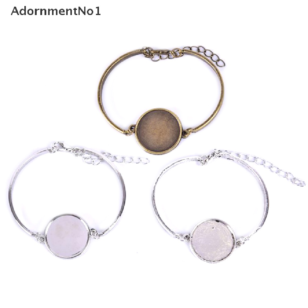 (AdornmentNo1) 4pcs / Set Base / Nampan Kosong Bentuk Bulat Gaya Retro Untuk Membuat Gelang / Perhiasan DIY