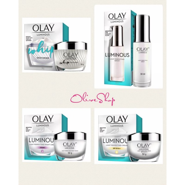 OliveShop ❤ Olay Luminous Light Perfecting Radiance Essence Serum Day Night Cream