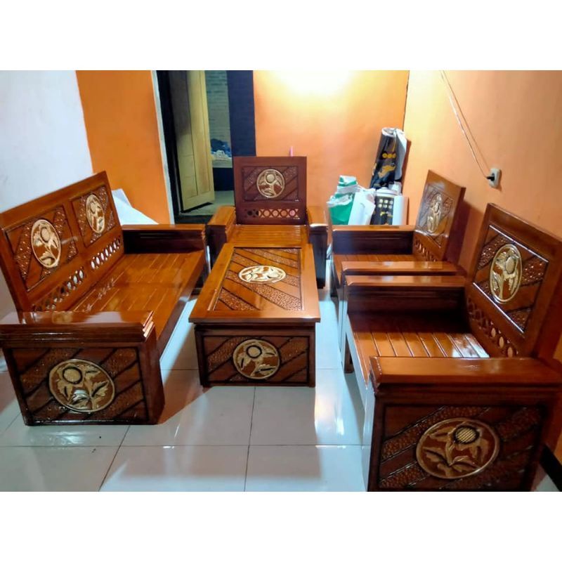 Jual Set Kursi Meja Tamu Kayu Jati, Kursi Tamu Minimalis Kayu Jati ...