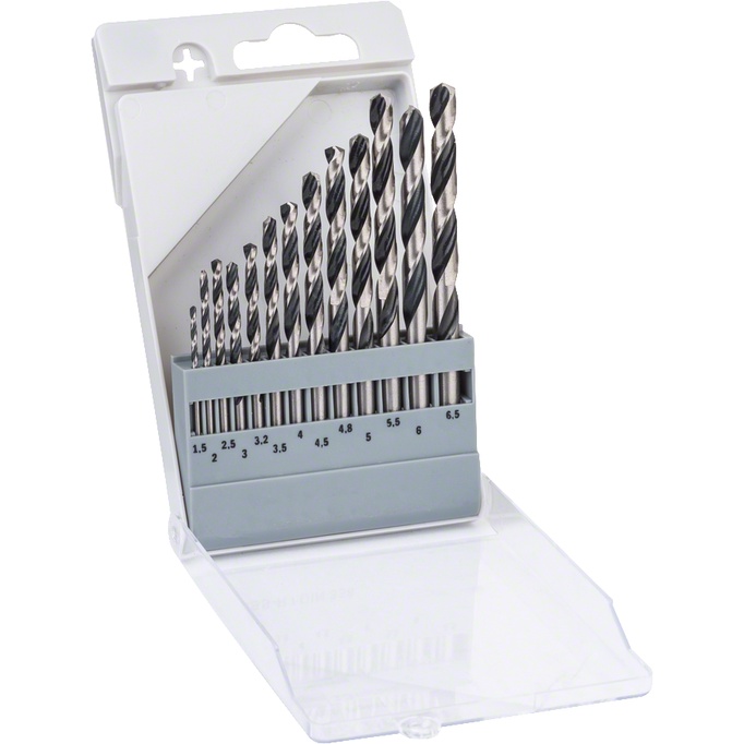 Bosch 13 pcs 1.5 - 6.5 mm Mata Bor Besi Set HSS-R Twist Metal Drill Bit PointTeQ Set 2608577349