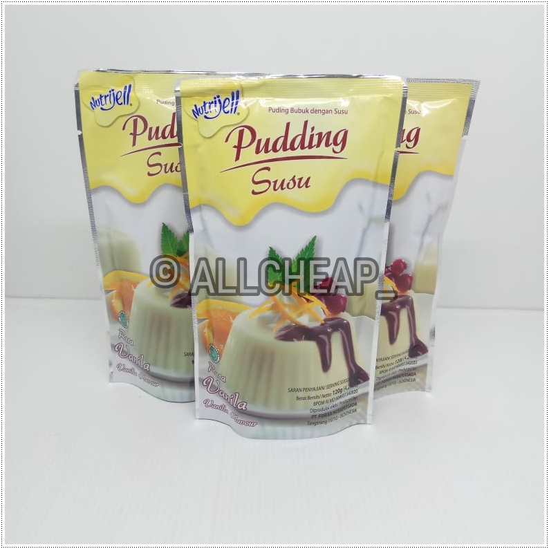 nutrijel PUDING susu rasa VANILA vanilla flavour 120gr (4.2oz)