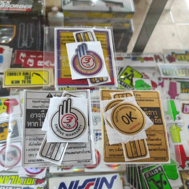 Sticker Warning Peringatan Yamaha Isi 4 PCS Gold Two Tone Silver