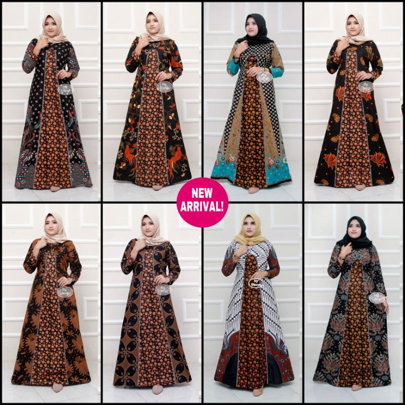 GAMIS BATIK LASEMAN PEKALONGAN MANGGAR PADI SEKAR CANTIK KUBIS KIPAS DAUN KUPU NADINE GENDIS ALLSIZE