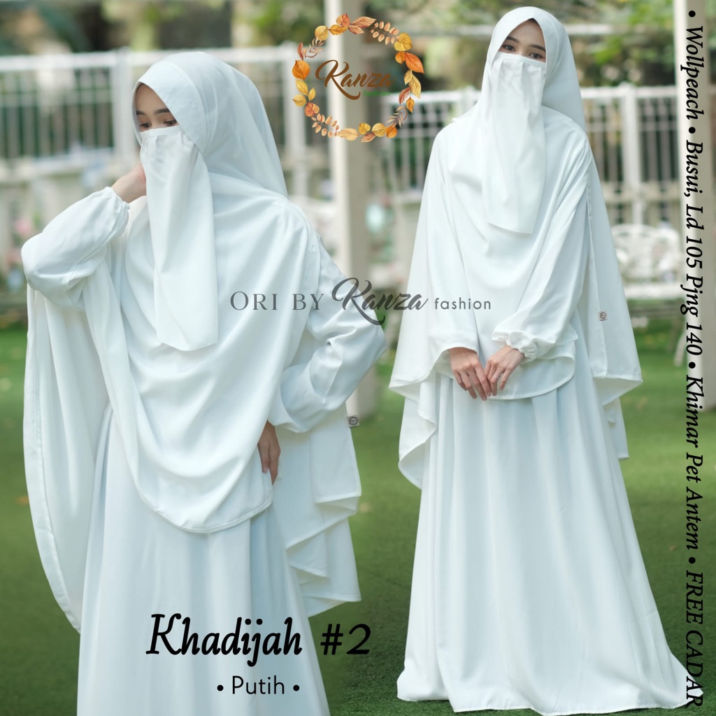 KHADIJAH SYARI GAMIS muslim polos plus cadar original produk by kanza fashion