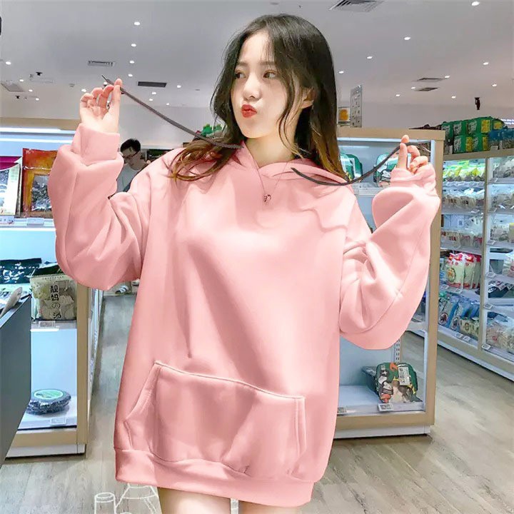 [END YEAR SALE] Hoodie Oversize / Hoodie Wanita Natural Polos Premium / Hoodie Oversize Wanita Korean Style