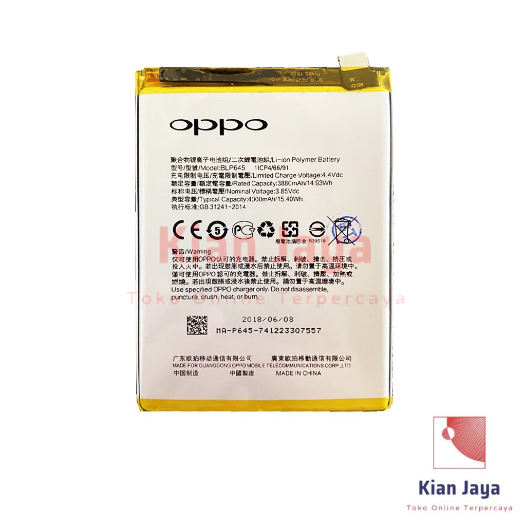 Baterai Oppoo R11S+ / BLP645 Original OEM Batre Batrai Battery Hp R11s Plus BLP 645 Ori