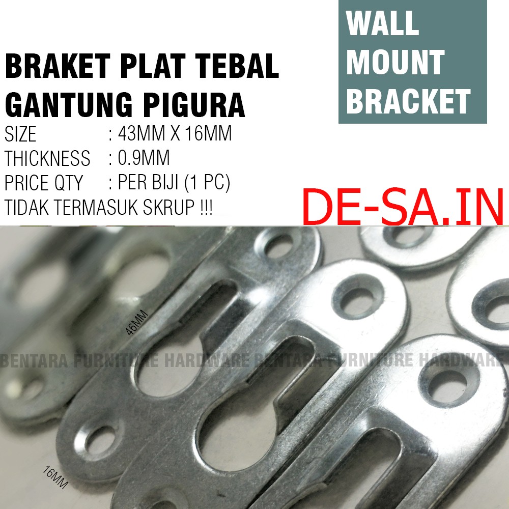 43MM BRAKET PLAT GANTUNG FOTO - 43MM X 16MM PHOTO FIGURA DINDING FRAME WALL MOUNT PIGURA