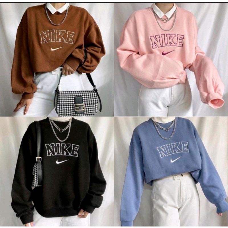 SWEATER NIKE SPORT OVERSIZE CREWNECK WANITA/SWEATER OVERSIZE FLECEE WANITA