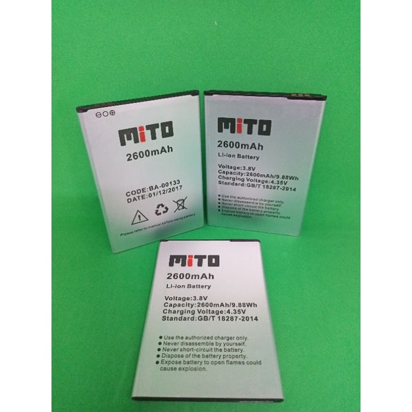 Baterai Batre Batrai Original Ory 100% Mito Ba-00133 (A19) 2600Mah