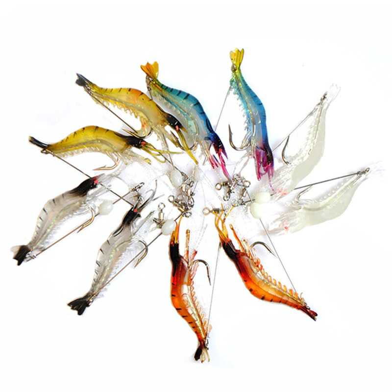 WDAIREN Umpan Pancing Udang Kecil Luminous Shrimp Soft Bait Lure