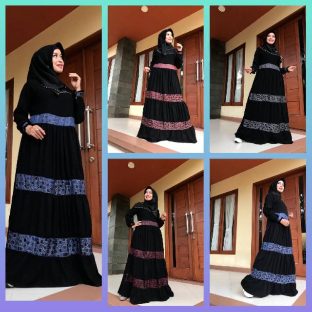 Gamis Fashion/Gamis Arabian/Gamis Grosir Tanah Abang/Gamis Terbaru/Gamis Jetblack