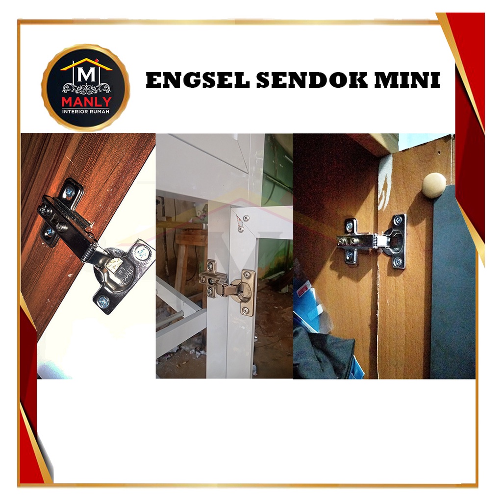 Engsel Sendok Mini 26 mm isi (1 pcs) / Engsel Pintu Lemari Kecil.. Free Skrup