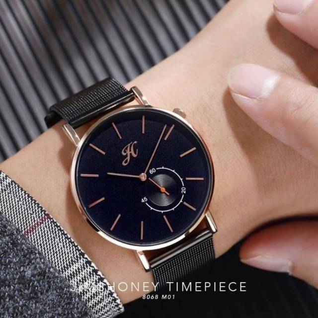 JH TIMEPIECE 8068 JIMS HONEY - Jam Tangan Pria Cowok  Mesh Rantai Ori Import Jimshoney Waterproff