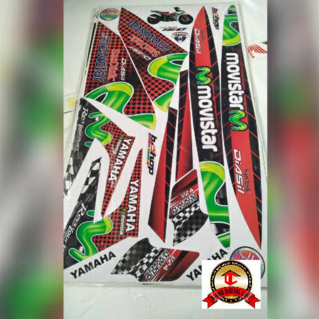 Sticker striping yamaha jupiter mx king movistar merah