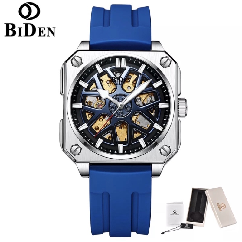 BIDEN Jam Tangan Pria Mekanik Otomatis Luxury Racing Style Gear Supercar Homage BR