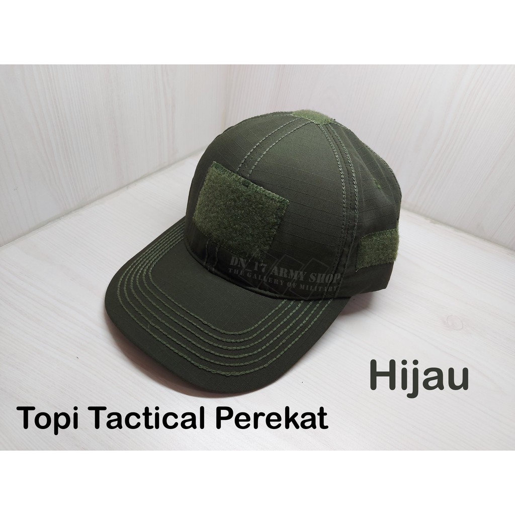 Topi velcro/perekat/tactical hijau army,hitam,krem khaki,hijau olive/brimob/satpol pp/navy