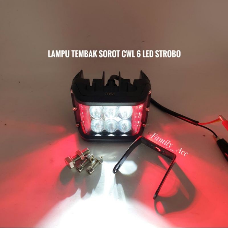 Lampu Tembak CWL 6 LED Sorot Jumbo Motor dan Mobil Universal