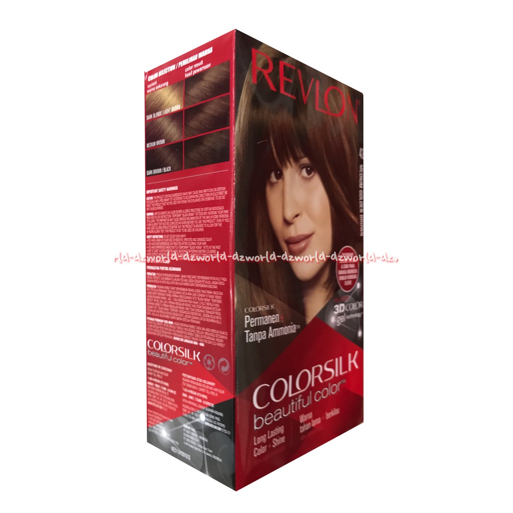 Revlon Colorsilk Beautiful Color 43 Medium Golden Brown Cat Rambut Coklat Muda Emas Blonde Pewarna Rambut Color Silk Hair Color Revlon 43 Revlon43 Reflon