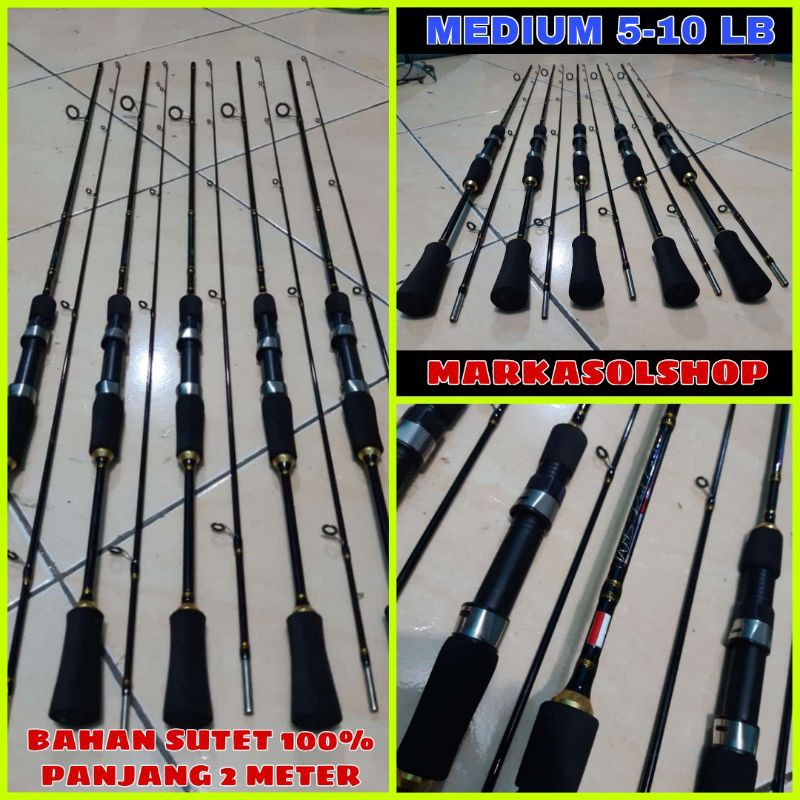 (MEDIUM 5-10 LB) Joran pancing bahan sutet asli | Joran sutet panjang 2 meter