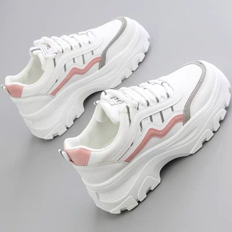 COD SS 1A06 Sepatu Sneakers Wanita Import Korea Sport Sepatu Putih-6