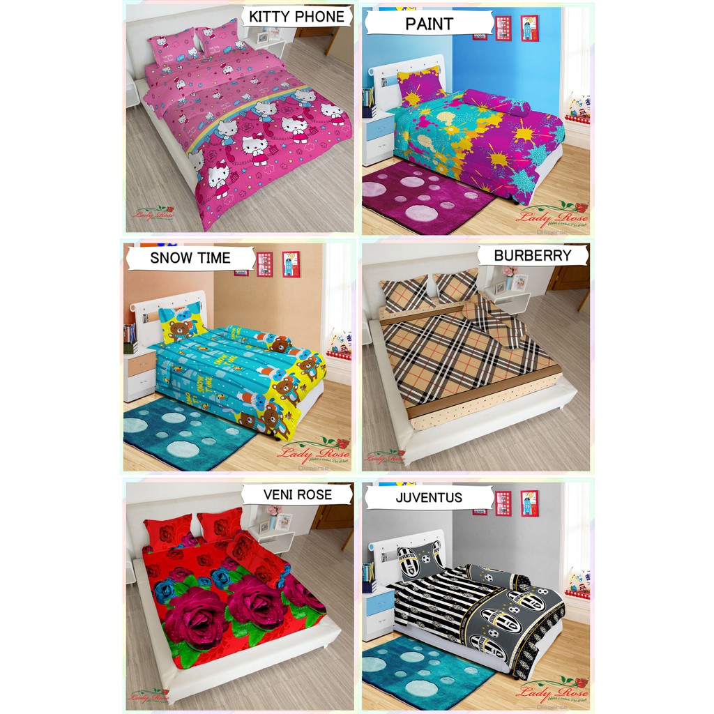 Sprei Set Single 100x200x20cm Lady Rose Banyak Motif !!!