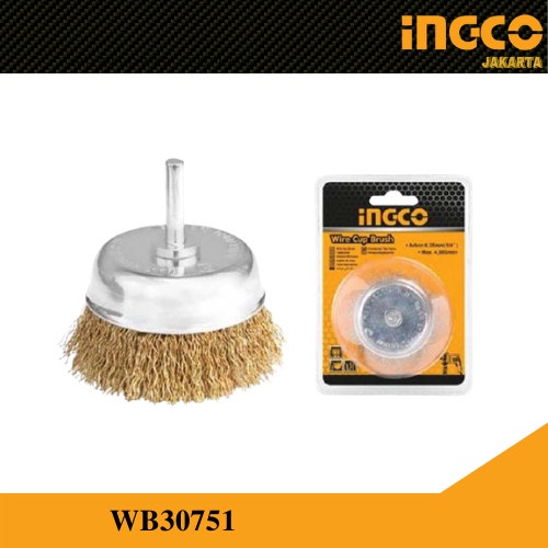 Sikat Kawat Mangkok 3&quot; Kuningan / Wire Cup Brush INGCO WB30751