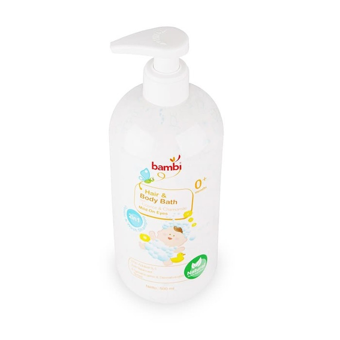 BAMBI Baby Hair And Body Bath Pump 500 ml sabun mandi dan shampoo bayi