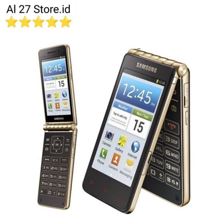 Samsung Galaxy Golden I9235 4G HP Handphone Android Flip Lipat Keypad Dua Layar