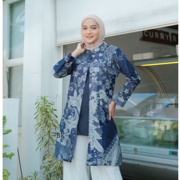 Batik Alina Tunik Batik Baju Batik Wanita Modern Atasan Batik Kerja Wanita Blouse Batik Kantor Seragam M L XL XXL