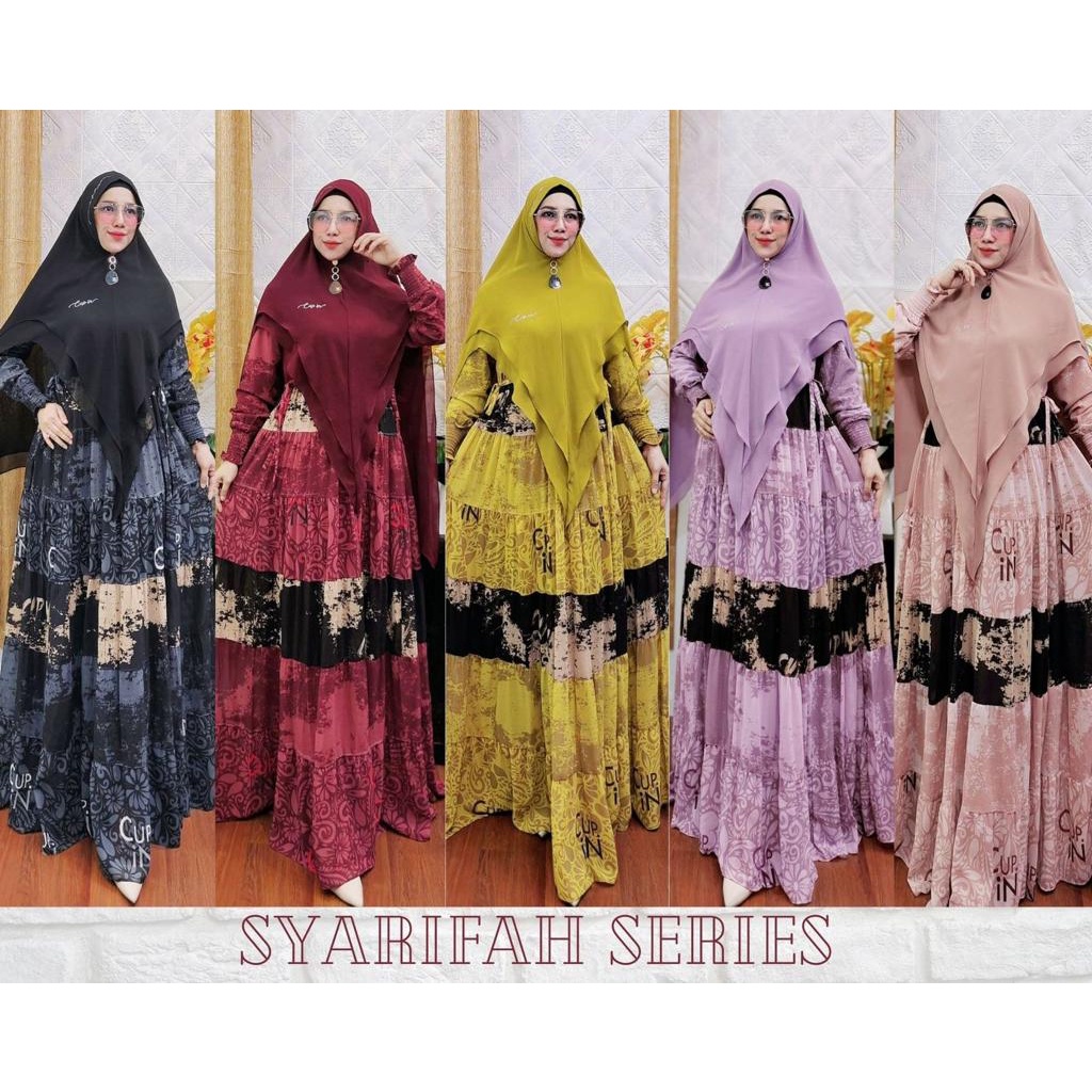 SYARIFAH Syari By Cup In Design ORI Hijab Gamis Syari BestSeller Terlaris Termurah Original Syar'i