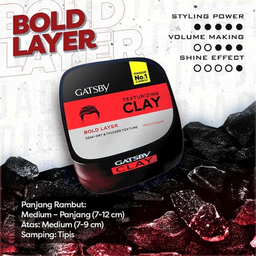 GATSBY TEXTURIZING CLAY minyak rambut 20gr//75gr