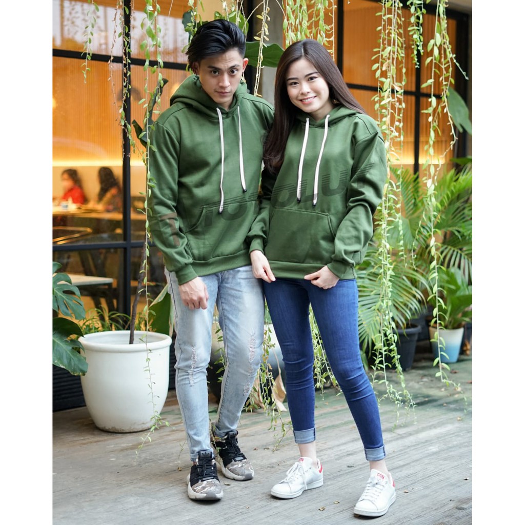 MUKZHOP - COUPLE SWEATER / HOODIE BASIC / TOTOLUY / HIJAU ARMY