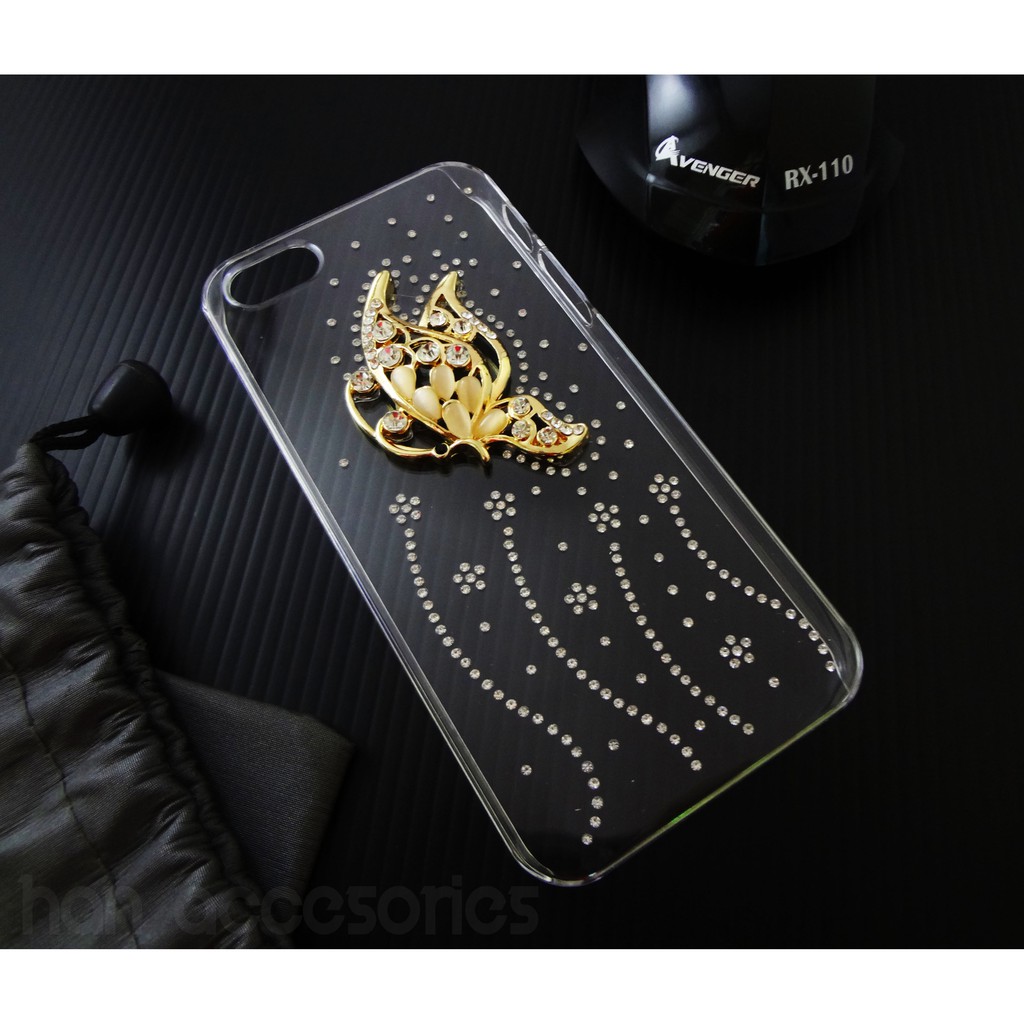 Iphone 5G / 5S Bling Case Fashion Motif Butterfly | Hardcase Kupu-kupu