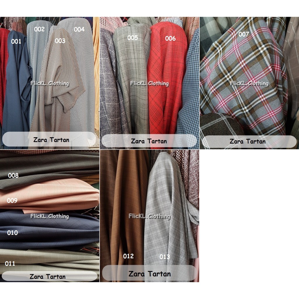 Bahan Kain Tartan Zara Cotton Katun Kotak Kotak Motif Bahan Kain Tartan Zara Cotton Katun Kotak Kotak Motif