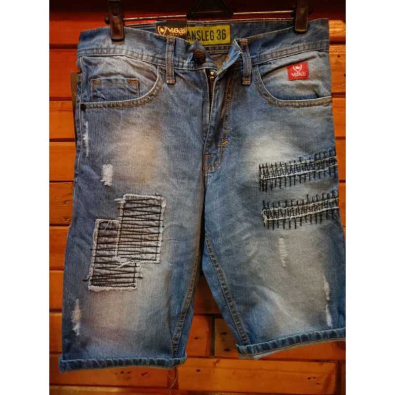 Celana jeans pendek sobek / jeans pendek sobek ori / jeans pendek sobek blackviper