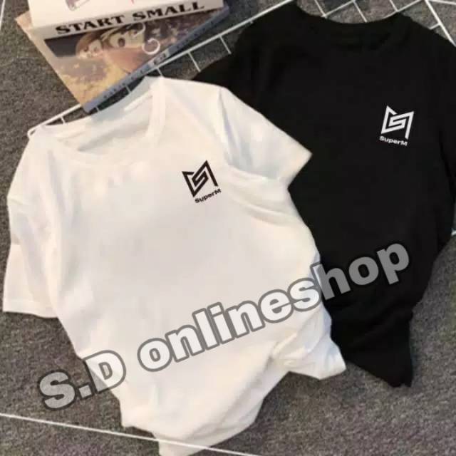 Termurah.!!  Kaos kpop SUPER M small logo baekhyun kai