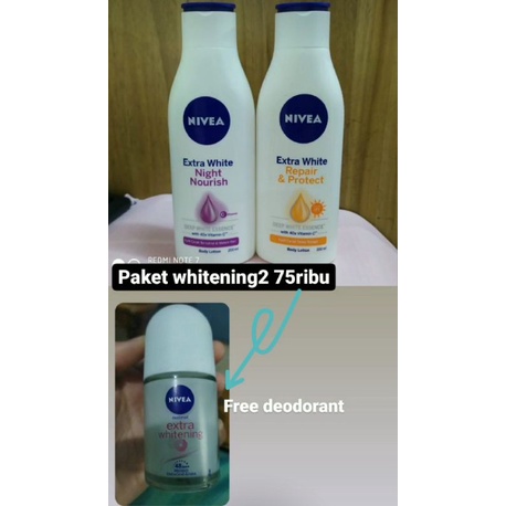 nivea body lotion pagi dan malam paket hemat get 3pcs
