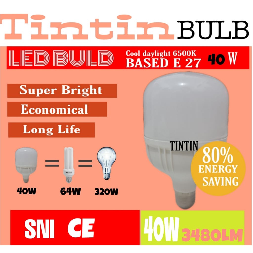 Jual Led Capsul Tintin Lampu Led Tabung Bohlam Led Tabung 40 30 20 15