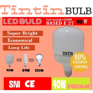LED Capsul Tintin Lampu Led Tabung Bohlam LED Tabung  40 30 20 15 10 5 Watt Putih