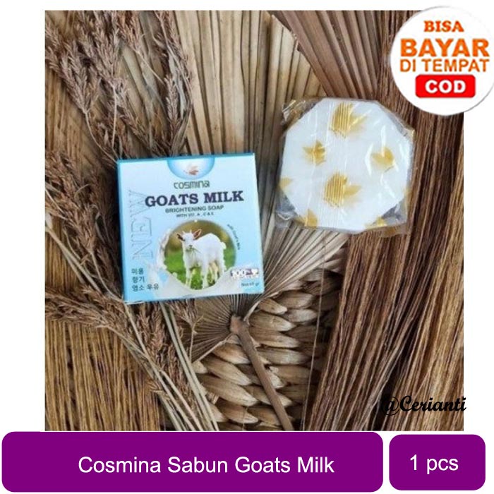 COSMINA GOATS MILK SOAP 60GR | SABUN SUSU KAMBING | SABUN PENCERAH | BRIGHTENING SOAP | VIT A - C - E