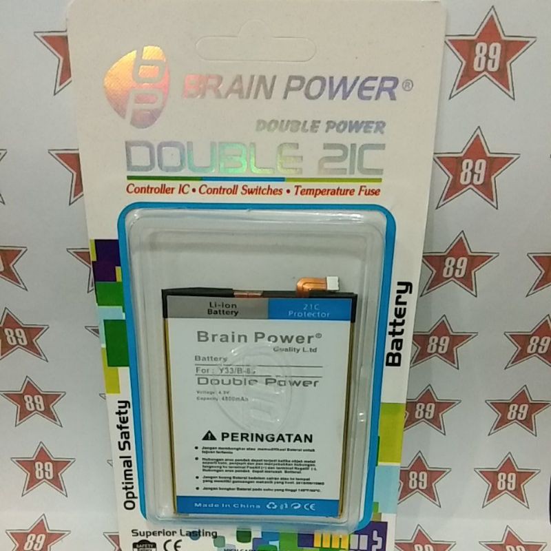 Battery batre Vivo Y33 - B85 soket Brain power