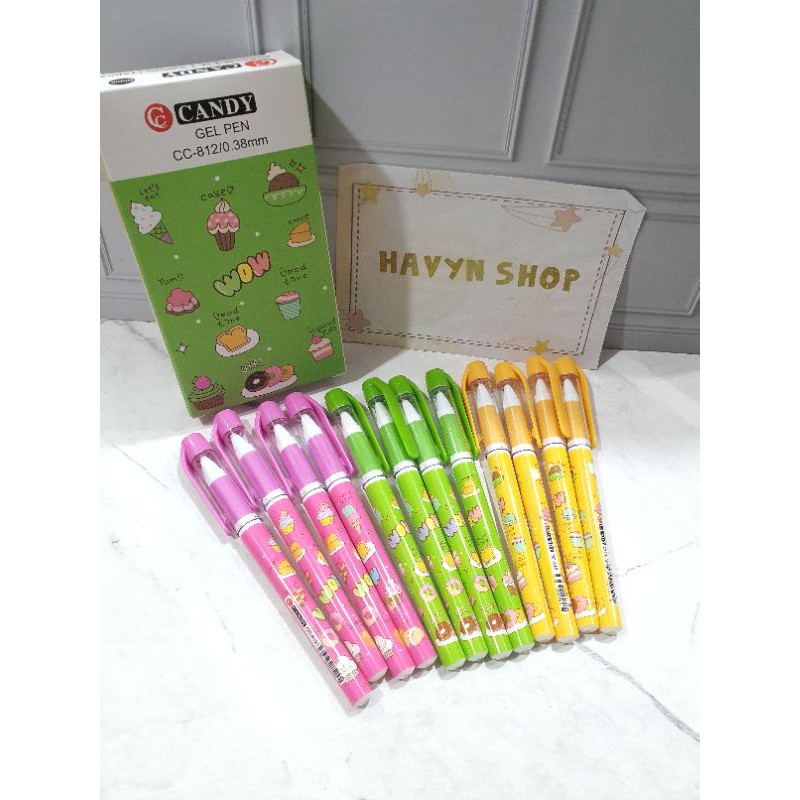 (12pc) pen gel/pen motif makanan minuman/pulpen lucu/pen mie/pen fancy-CAke cc 812