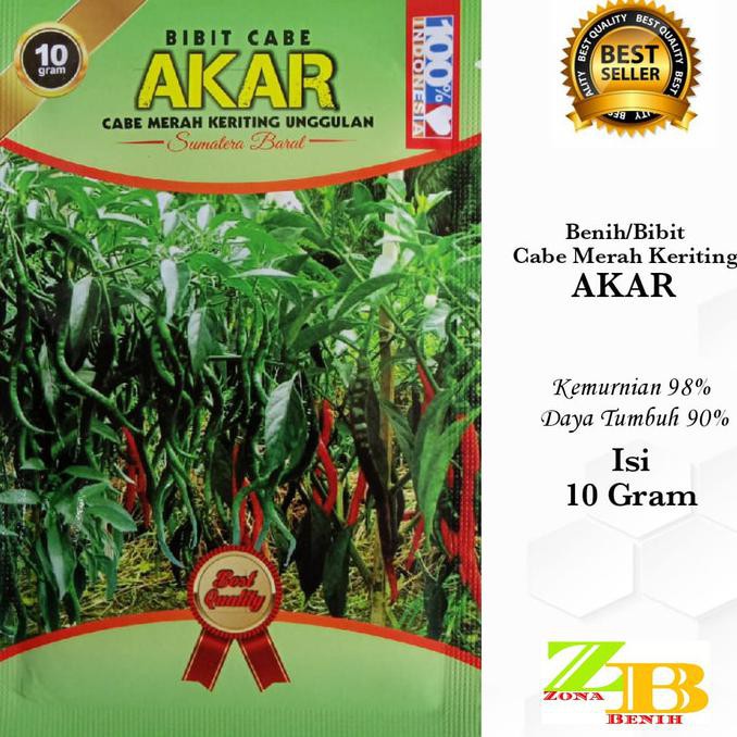 Bibit Cabe Merah Keriting Akar Isi 10Gr Cmk Akar - Benih Cabe