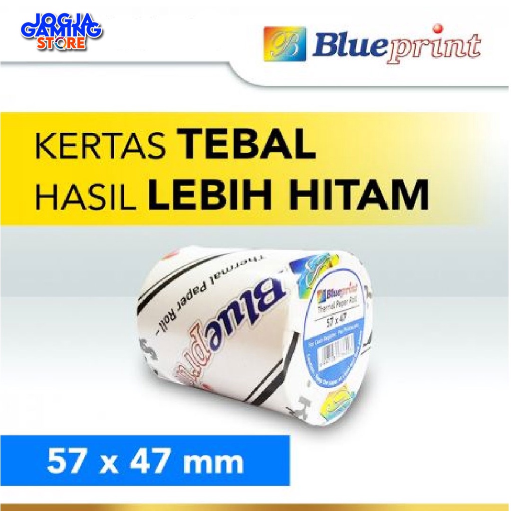 

Kertas Thermal / Kertas Kasir / Kertas Struk BLUEPRINT 57x47 mm