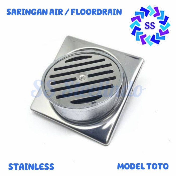 SARINGAN AIR WC KAMAR MANDI - FLOORDRAIN STAINLESS TEBAL MODEL TOTO