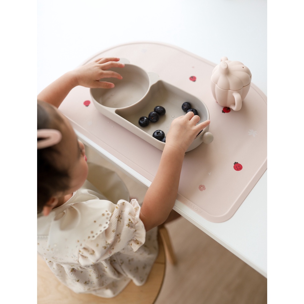 Mellow Kuma Silicone Plate -  Plate Suction Divided Piring Peralatan Makan Anak Bayi Silikon Baby With Suction