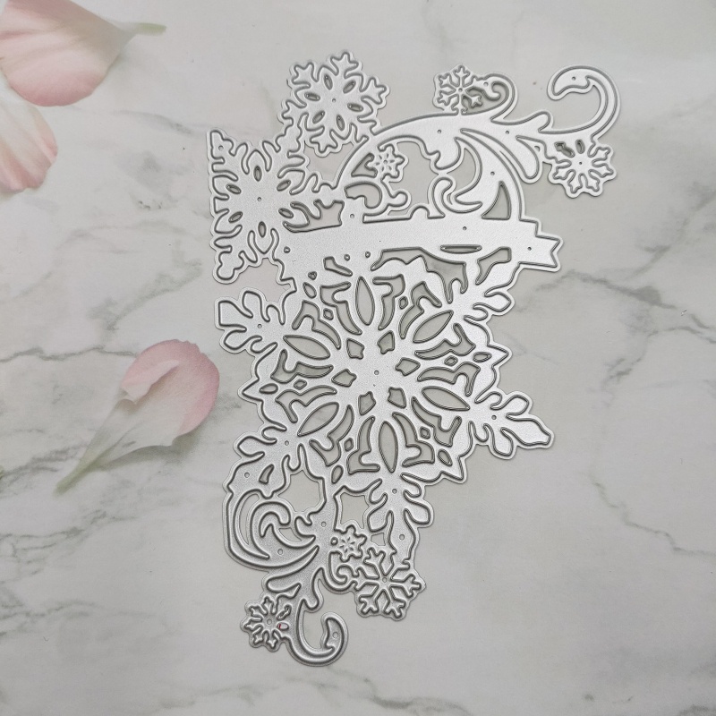 Zzz Cetakan Stensil Cutting Dies Motif Snowflake Natal Bahan Metal Untuk Scrapbook / Craft DIY / Dekor