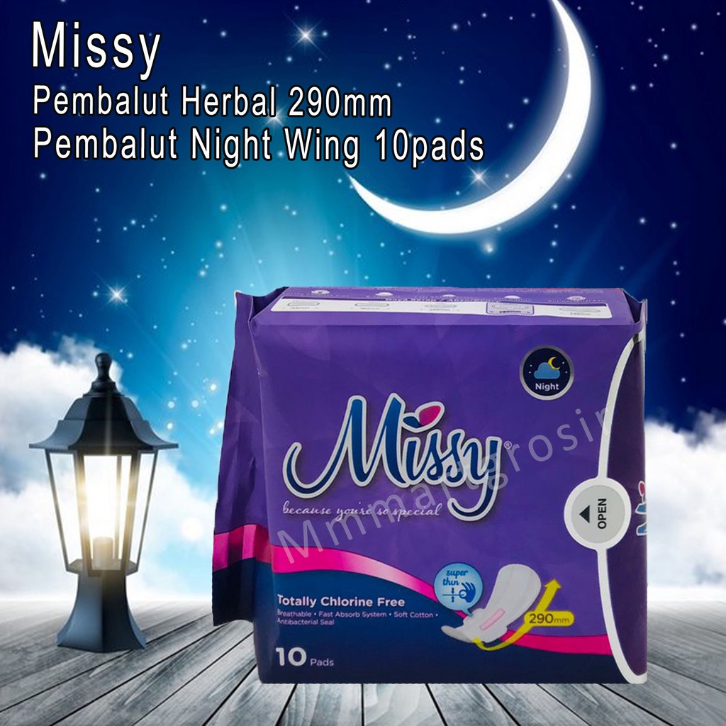 Missy / Pembalut Herbal Wing / Pembalut Night 290mm / 10pads