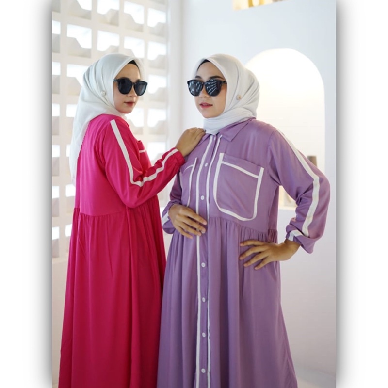 HELMA MIDI DRESS | DRESS KEKINIAN | DRESS KONDANGAN | GAMIS MUSLIM | GAMIS POLOS