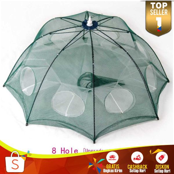 Jaring Pancing Ikan JP 02 Hexagonal 8 Hole Fishing Net Trap Cage Jaring Multifungsi Jala Ikan